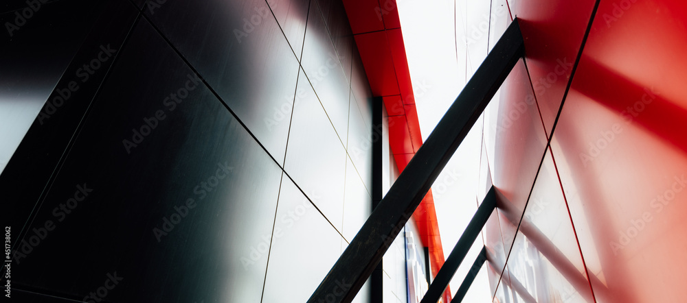 Wall mural abstract architecture metal elements.modern geometric pattern. architectural structure