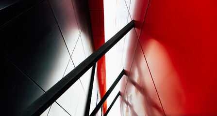 Abstract architecture metal elements.Modern geometric pattern. Architectural structure