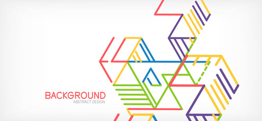 Abstract background. Color lines on white background. Linear abstract composition. Techno or business concept for wallpaper, banner, background, landing page