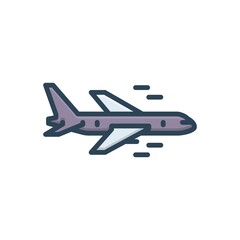 Fototapeta na wymiar Color illustration icon for aircraft