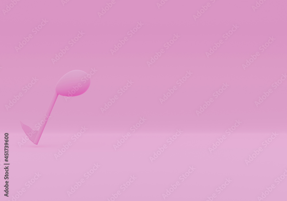 Poster minimalist background musical notes. 3d rendering