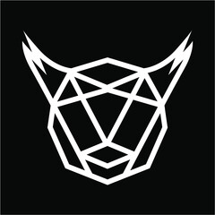 Lynx Head Monogram logo vector image © Jozjozan Std.