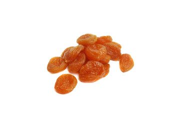 apricot fruits, dried, on a white background, isolated