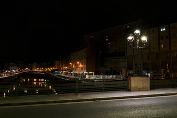 Naklejka na ściany i meble Downtown of Bilbao at night