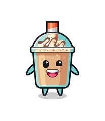 illustration of an milkshake character with awkward poses
