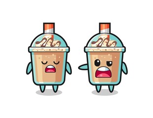 illustration of the argue between two cute milkshake characters