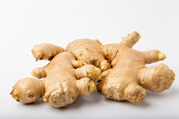 Ginger root, herbs, prevent covid-19 isolated on white background