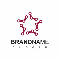 Star Bike Chain Logo Template