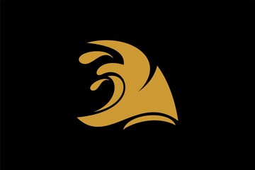 Fototapeta premium Water wave logo design. Sea wave illustration design. Blue wave vector icon.