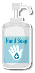A sticker template with hand soap sanitizer isolated