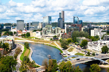 view of the modern city of Vilnius
