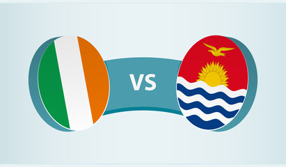 Ireland versus Kiribati, team sports competition concept.