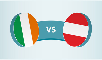 Ireland versus Austria, team sports competition concept.