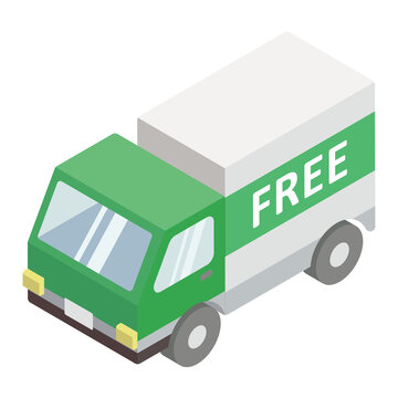 アイソメトリック トラックのイラスト FREE