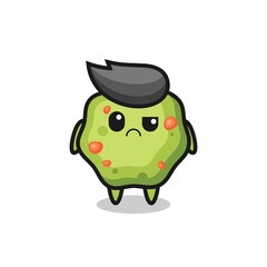 the mascot of the puke with sceptical face