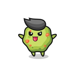 naughty puke character in mocking pose