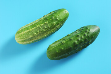 Two fresh cucumbers