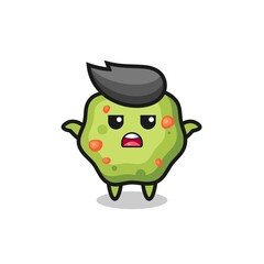 puke mascot character saying I do not know