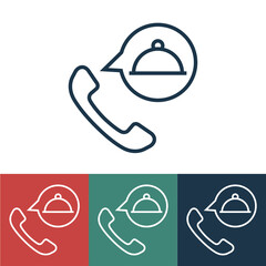 Linear vector icon food delivery