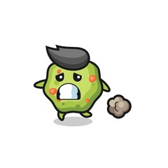 illustration of the puke running in fear