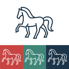 Vector linear icon with horse