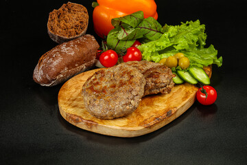 Homemade roasted cutlet minced meat