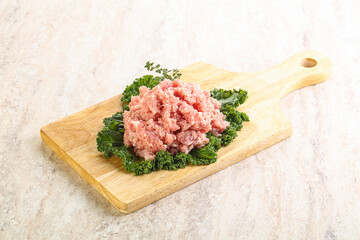 Raw pork minced meat for cooking