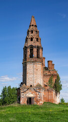 Fototapeta na wymiar the bell tower of an old church