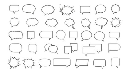 Speech and talk bubble set. Cloud speech bubble collection for comics and cartoons. Vector Icon collection.