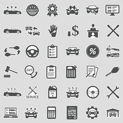 Car Dealer Icons. Sticker Design. Vector Illustration.