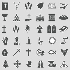 Christianity Icons. Sticker Design. Vector Illustration.