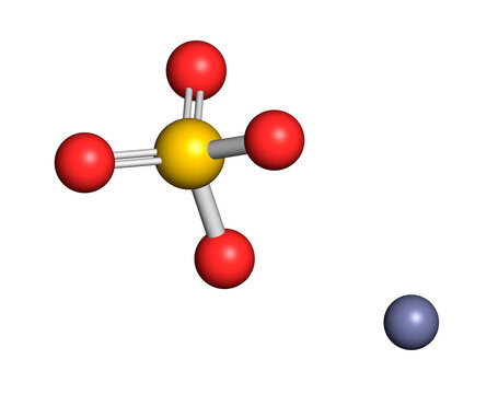 Zinc sulfate chemical structure, illustration