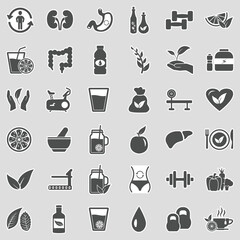 Detox Icons. Sticker Design. Vector Illustration.