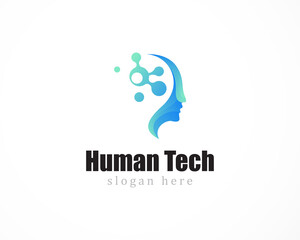 human tech logo creative science psychology spa health molecule