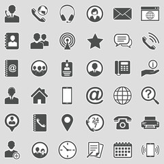 Contact Icons. Sticker Design. Vector Illustration.