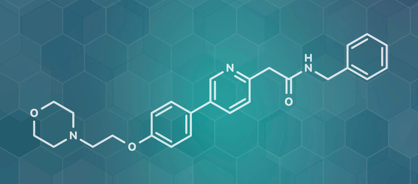 Tirbanibulin actinic keratosis drug molecule, illustration