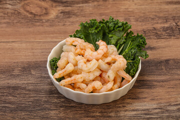 Small unshelled shrimps in the bowl