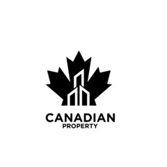 Canadian property real estate logo icon design vector
