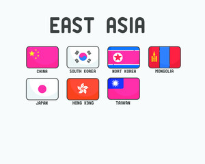 flag set of icons for design