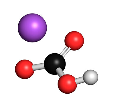 Sodium bicarbonate molecule, illustration