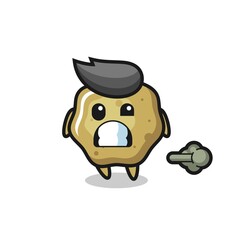 the illustration of the loose stools cartoon doing fart