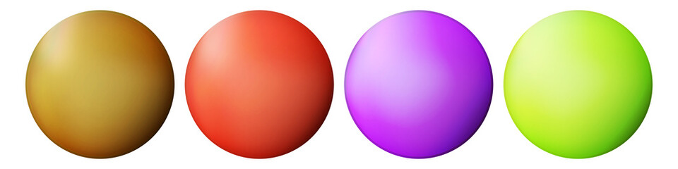 Set with glass colorful balls. Glossy realistic ball, 3D abstract vector illustration highlighted on a white background. Big metal bubble with shadow