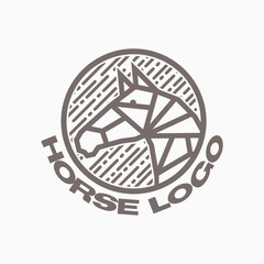 Horse Logo in a circle vector image
