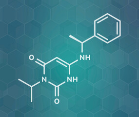 Mavacamten drug molecule, illustration