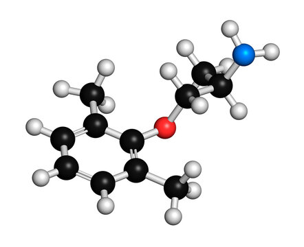 Mexiletine drug molecule, illustration