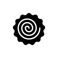 Narutomaki or kamaboko surimi vector filled icon. Traditional Japanese naruto steamed fish cake with swirl in the center. Topping for ramen noodle soup isolated illustration.