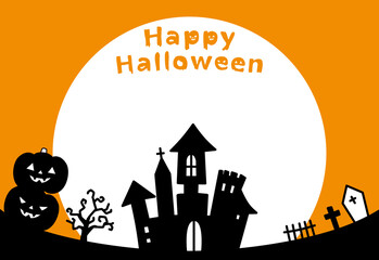 ハロウィン　イラスト背景(文字入り)