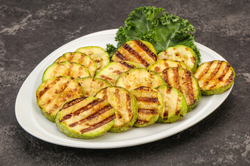 Vegan cuisine Grilled zucchini slices
