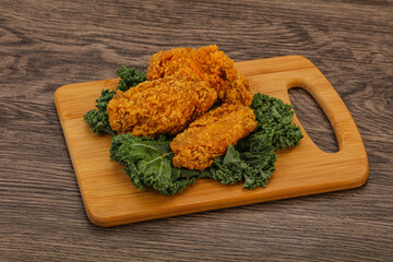 Hot fried crispy chicken wings