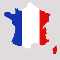 Map outline icon France flag image 